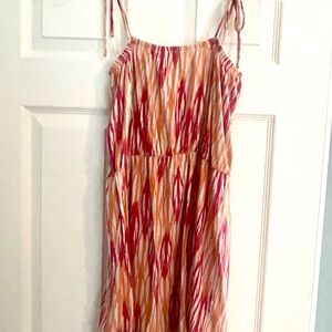 Banana Republic Dark Pink and Orange Patterned Mini Dress size 14